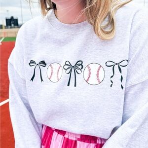 Gray Baseball Graphic Sweatshirt
